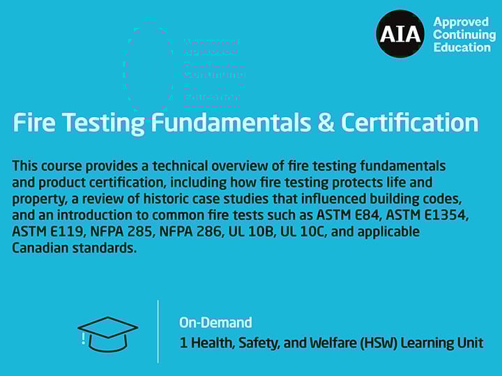 Fire Testing Fundamentals & Certification AIA course