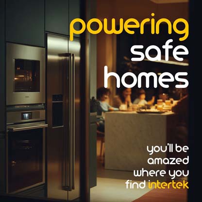 A family gathered at the dining table with modern kitchen appliances in the foreground